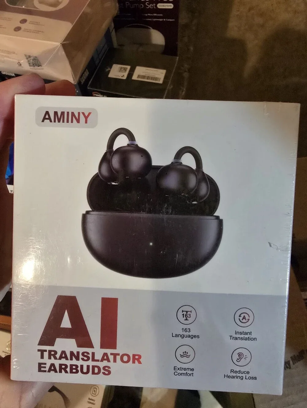 AMINY AI Translator Earbuds in Black
